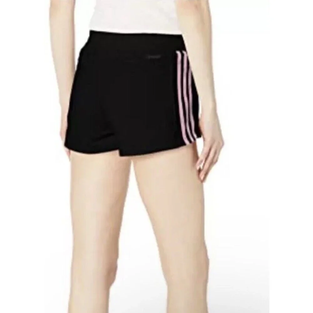 adidas Women's Pacer 3-stripes Woven Shorts - Black/ Clear Pink XL New With Tags - Picture 4 of 5